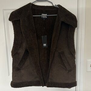 Frye Dark Brown Shearling Vest